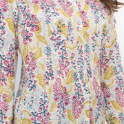 Seasalt Larissa Shirt Top Lino Foxglove Chalk Print - Quality Brands Outlet