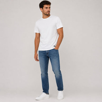 Ted Baker White Stretch Cotton Classic Crew Neck T-Shirt