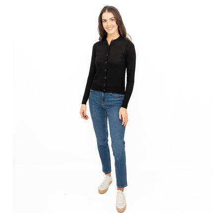 M&S Cardigan Classic Button Up Black