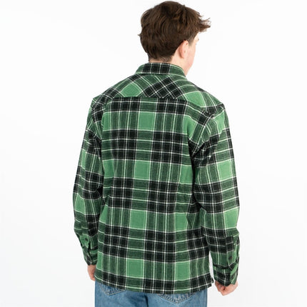 Jared Check Overshirt Bonsai Green-Quality Brands Outlet-