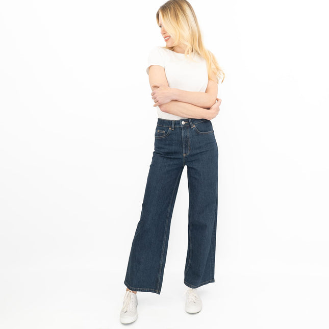 M&S Wide Leg Blue Jeans Dark Indigo