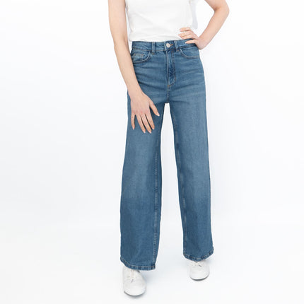 M&S Wide Leg Blue Jeans Medium Indigo Blue