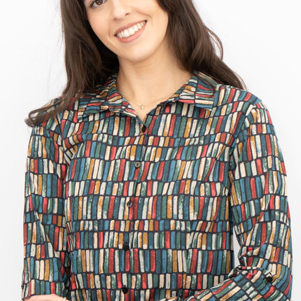Seasalt Larissa Shirt Long Sleeve Teal Multicolour-Quality Brands Outlet-