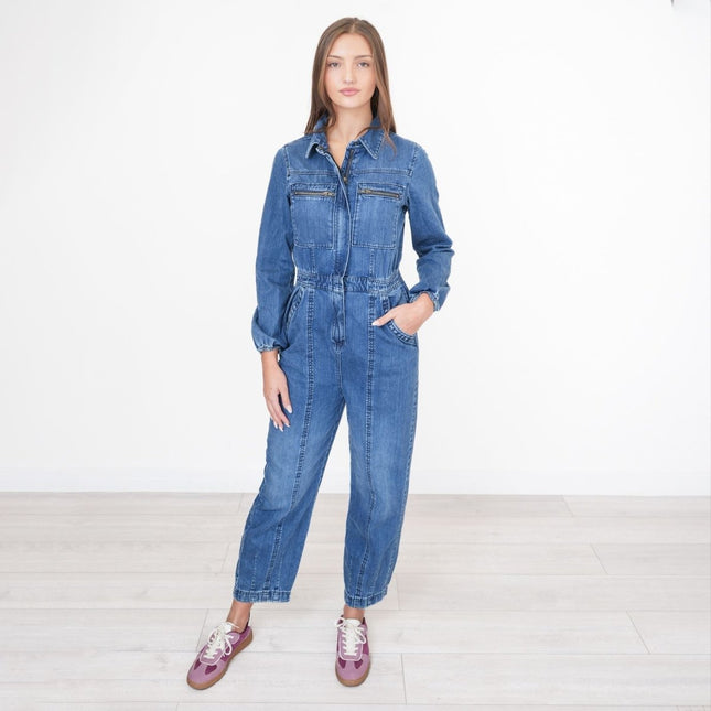 M&S Denim Blue Utility Jumpsuits-Quality Brands Outlet-