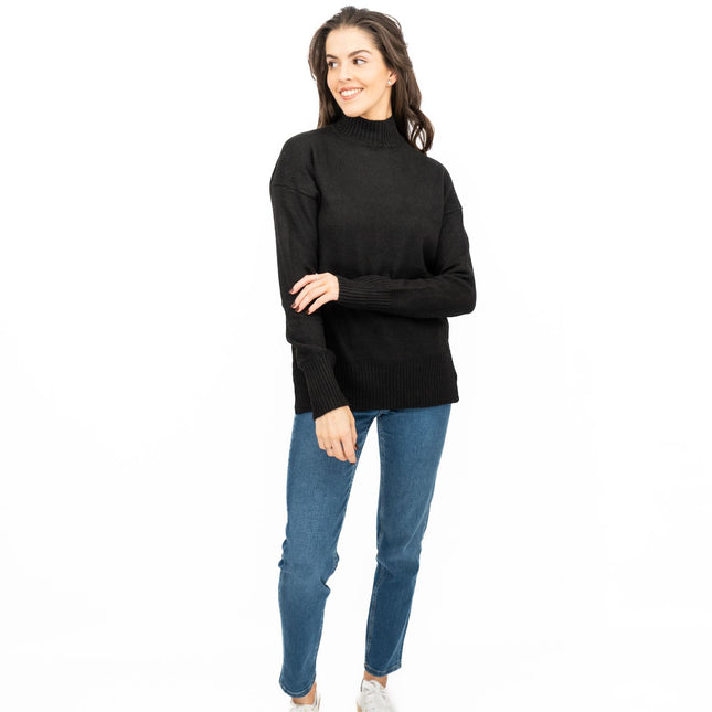 Nobodys Child Longline Jumper Funnel Neck Supersoft Black-Quality Brands Outlet-