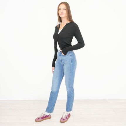M&S Sienna Jeans Straight Leg Mid Rise Stretch Light Denim-Quality Brands Outlet-