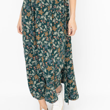 Seasalt Maggie Maxi Dress Green Stitched Clematis Lotch-Quality Brands Outlet-