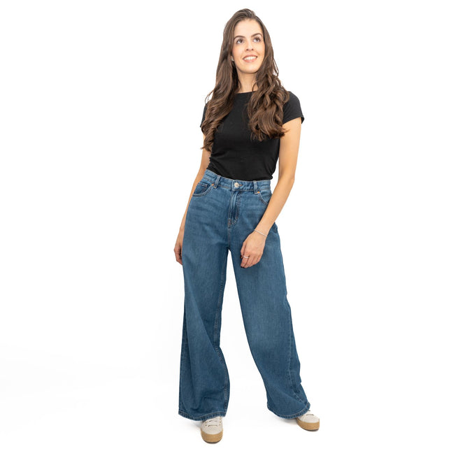 M&S Slouchy Wide Leg Jeans Medium Indigo Denim-Quality Brands Outlet-