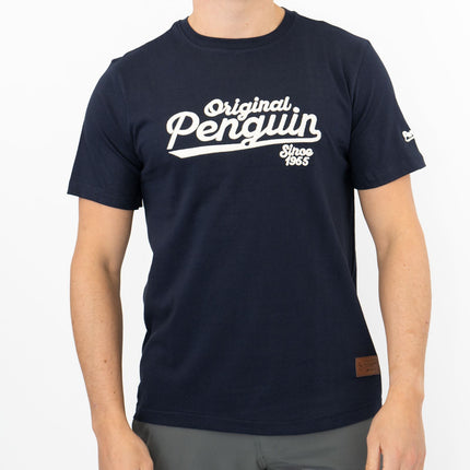 Original Penguin T-shirt Short Sleeve Embroidered Navy blue-Quality Brands Outlet-