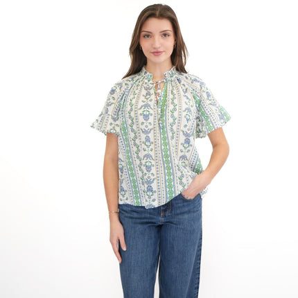Joules Green Melissa Blouse Short Sleeve - Quality Brands Outlet