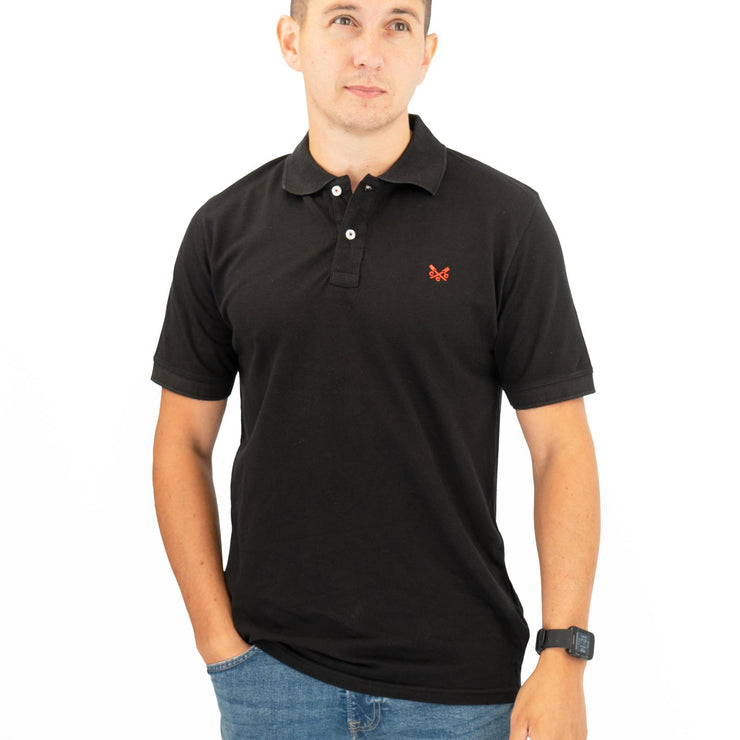 Crew Clothing Company Lightweight Polo Shirt Black