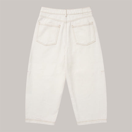 M&S Per Una Cropped Barrel Leg Jean Ecru
