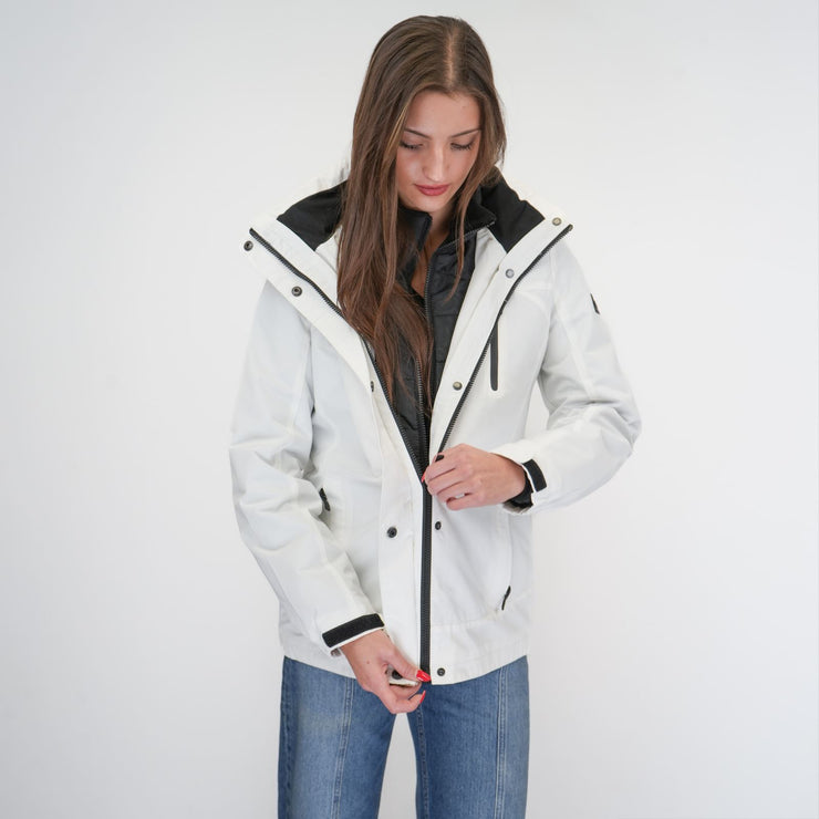 3-in-1 Waterproof Ski Jacket White with Detachable Insert