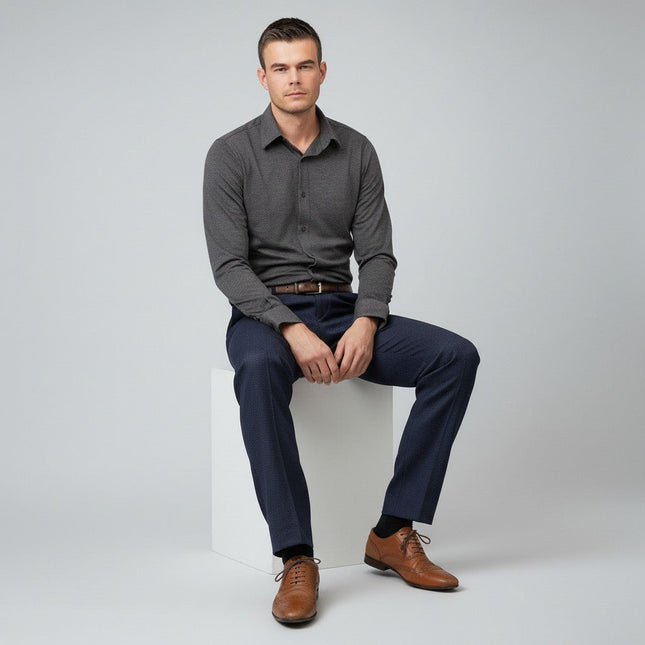 White Stuff Men Grey Long Sleeve Cotton Jersey Shirt-Quality Brands Outlet-