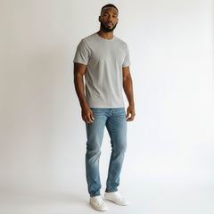 Bless Cotton Blend T-Shirts Light Grey Short Sleeve Tops - Quality Brands Outlet