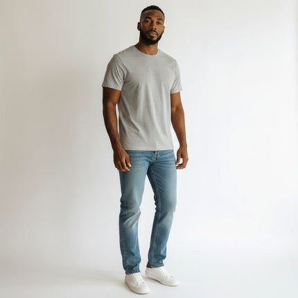 Bless Cotton Blend T-Shirts Light Grey Short Sleeve Tops - Quality Brands Outlet