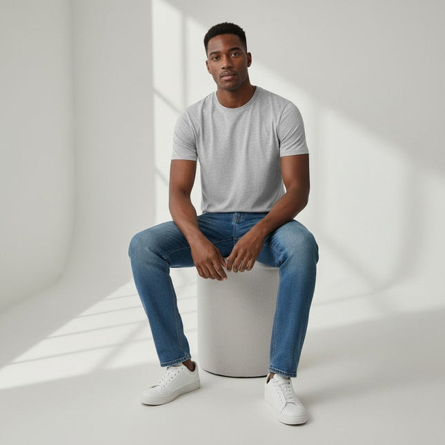 Bless Cotton Blend T-Shirts Light Grey Short Sleeve Tops - Quality Brands Outlet