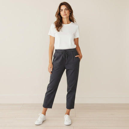 Hush Grey Elasticated Waistband Trousers-Quality Brands Outlet-