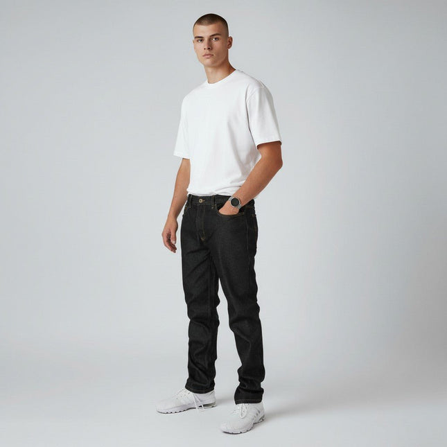 Jeans Regular Fit Straight Leg Black Marl-Quality Brands Outlet-