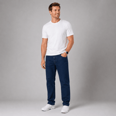 Jeans Regular Fit Straight Leg Classic Denim Blue - Quality Brands Outlet