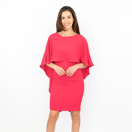 Coast Sofia Cape Pink Knee Length Shift Dress-Quality Brands Outlet-