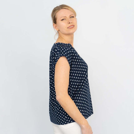 White Stuff Navy Rae Floral Sleeveless Casual Tops-Quality Brands Outlet-