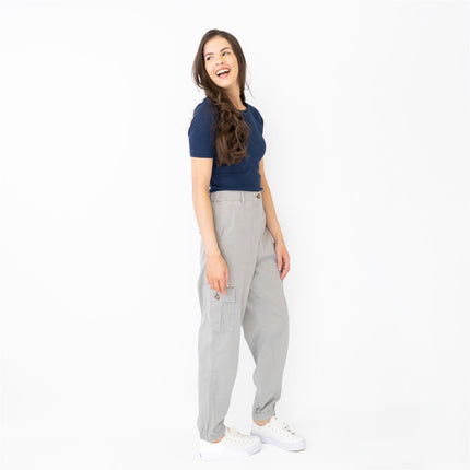 M&S Autograph Grey Cotton Blend Stretch Cargo Trousers - Quality Brands Outlet