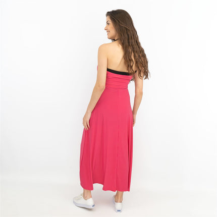 Karen Millen Pink Halter Neck Maxi Long A-Line Dresses-Quality Brands Outlet-