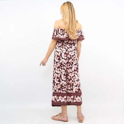 Next Wide Leg Off Shoulder Floral Lightweight Casual Jumpsuit-Quality Brands Outlet-