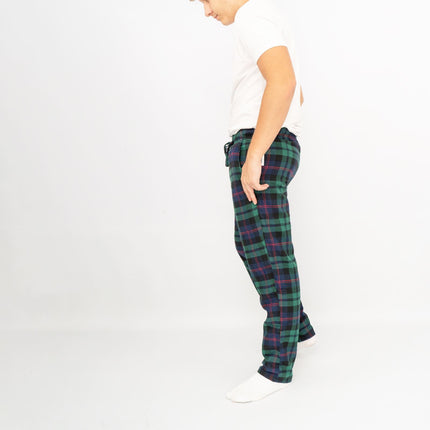 Old Navy Mens Green Tartan Plaid Flannel Pyjama Bottoms-Quality Brands Outlet-