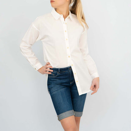 Next Longline Long Sleeve Loose Relaxed Fit Cotton Shirts-Quality Brands Outlet-