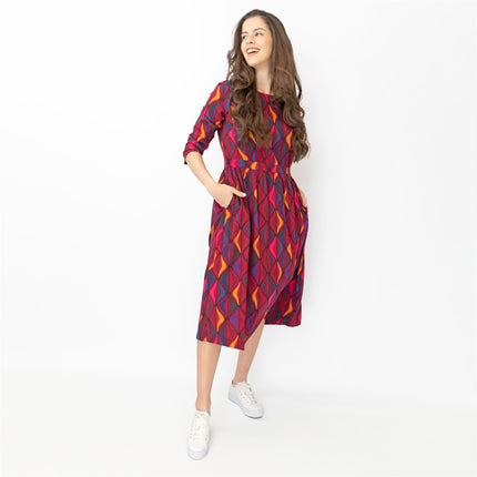 Seasalt Forestry Dress Festive Ribbons Red Ship-Quality Brands Outlet-