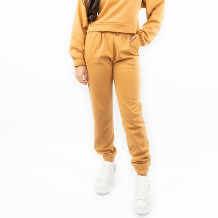 Lyle & Scott Girls Sweat Mustard Yellow Jogger Style Tracksuit Bottoms Casual Trousers-Quality Brands Outlet-