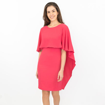 Coast Sofia Cape Pink Knee Length Shift Dress-Quality Brands Outlet-