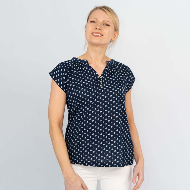 White Stuff Navy Rae Floral Sleeveless Casual Tops-Quality Brands Outlet-