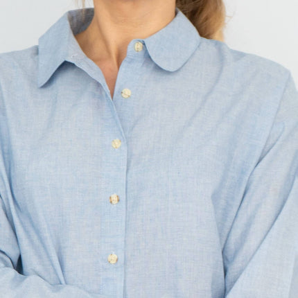Next Longline Long Sleeve Loose Relaxed Fit Cotton Shirts-Quality Brands Outlet-