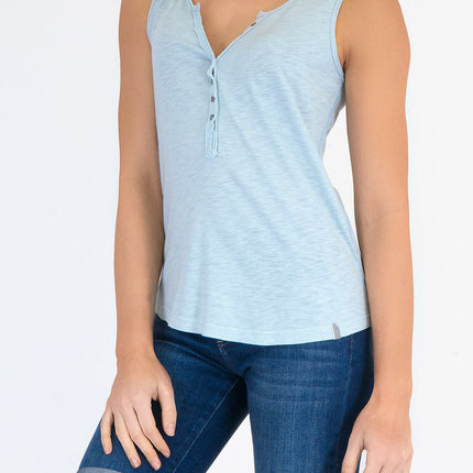 White Stuff Vest Sleeveless Button Up Cotton Jersey Cami Top-Quality Brands Outlet-