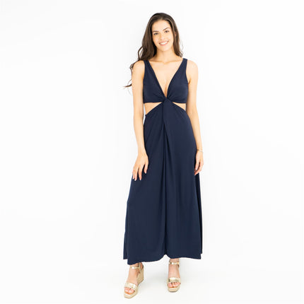 Karen Millen Navy Sleeveless Long Maxi Dress-Quality Brands Outlet-