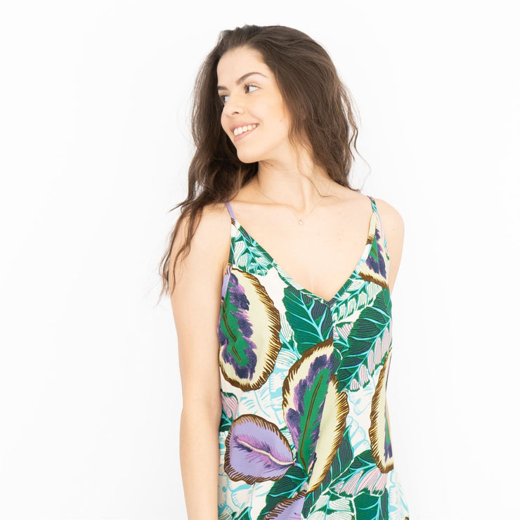 Next Dress Purple Tropical Leaf - Quality Brands Outlet