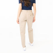 M&S Cotton Rich Tapered Leg Ankle Grazer Beige Stretch Cotton Chino Trousers - Quality Brands Outlet