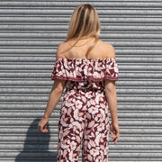 Next Wide Leg Off Shoulder Floral Lightweight Casual Jumpsuit