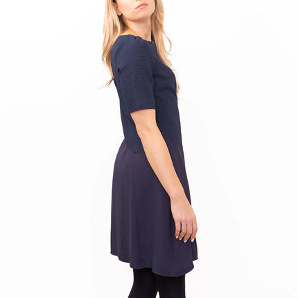 Reiss Zila Navy Textured Jersey Short Dress-Quality Brands Outlet-