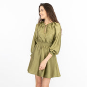 Next Long Sleeve Green Jacquard Flare Dress