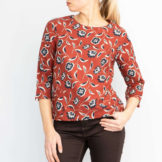 Seasalt Harbour Gallery Floral Print 3/4 Sleeve Loose Top-Quality Brands Outlet-