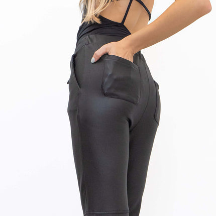M&Co Leather Look Slim Leg Joggers-Quality Brands Outlet-