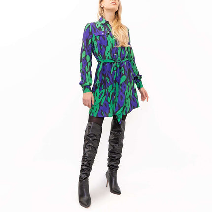 Karen Millen Bold Leopard Print Mini Shirt Dress-Quality Brands Outlet-