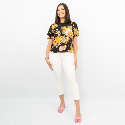Oasis Vibrant Floral Puff Sleeve Top