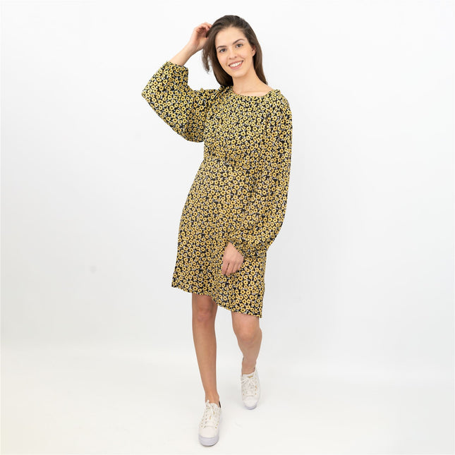 Karen Millen Sunflower Long Sleeve Lightweight Dress - Quality Brands Outlet