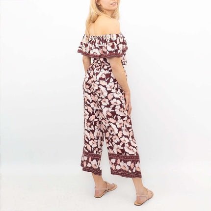 Next Wide Leg Off Shoulder Floral Lightweight Casual Jumpsuit-Quality Brands Outlet-