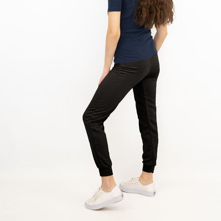 Oasis Mid Rise Slim Leg Black Joggers Style Casual Trousers-Quality Brands Outlet-